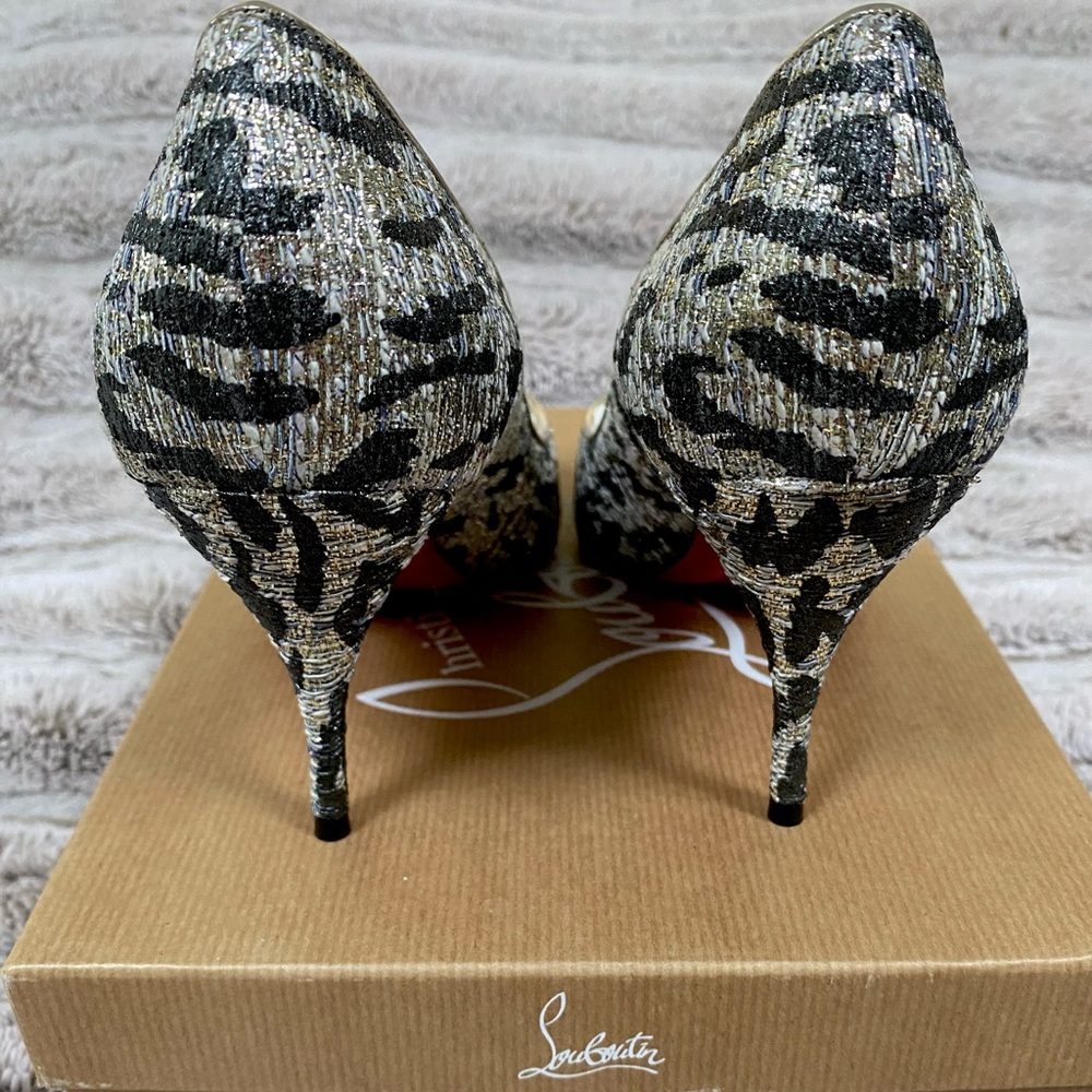 NIB❗️Christian Louboutin Silver Lurex Clare 80 Pumps - Picture 5 of 11